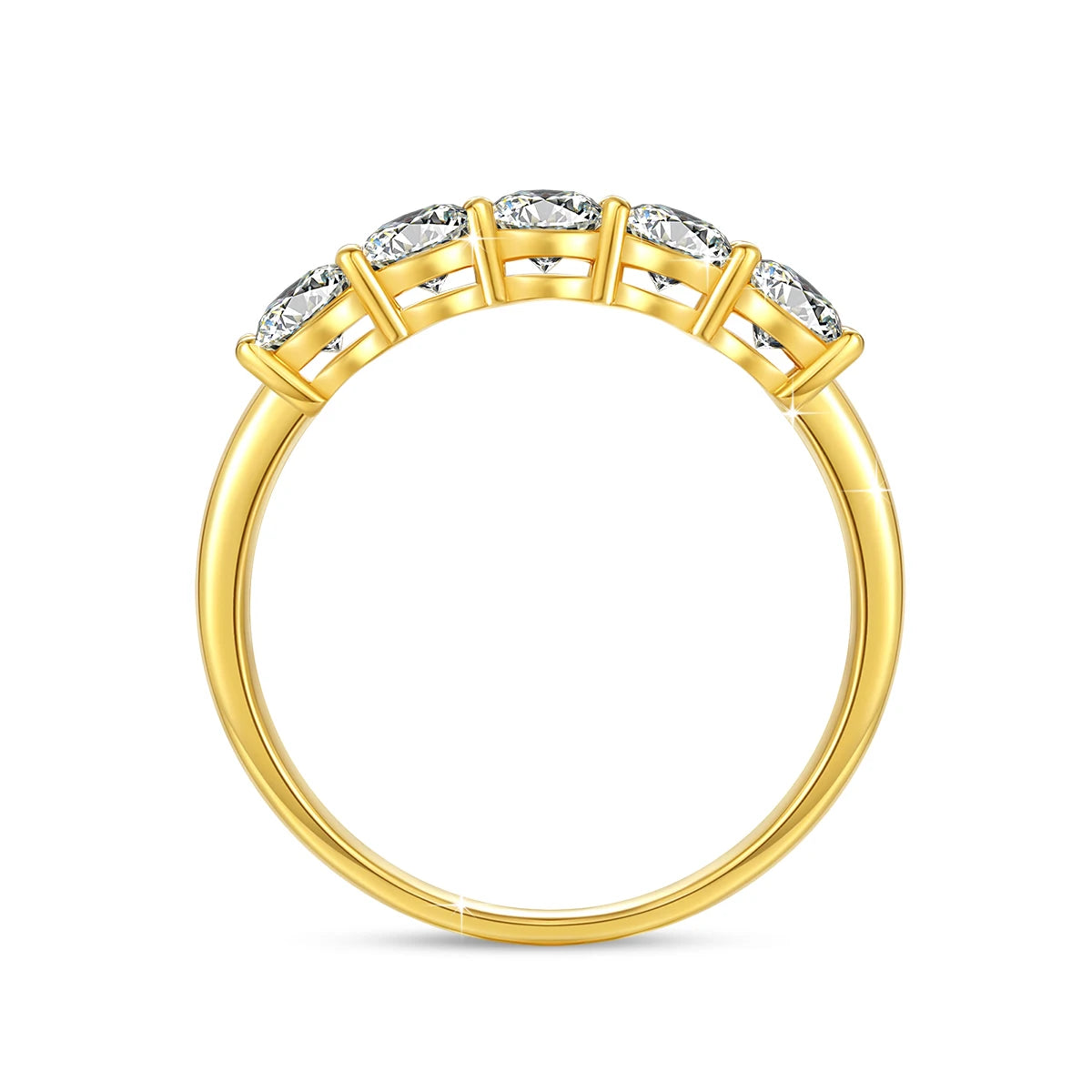 Szjinao 100% Pure K Gold Ring 18k Women 5 Stone Moissanite With Certificate Wedding Band Diamond Jewelry Female Gift Wholesale
