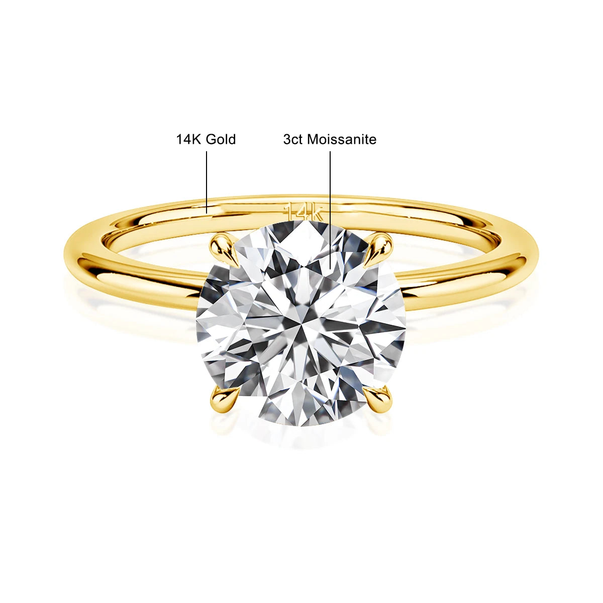 Szjinao 100% Real Gold 14k Gold Moissanite Ring Women Luxury Wedding AU585 K Gold Jewelry Promise Rings Clearance Sale Items Hot