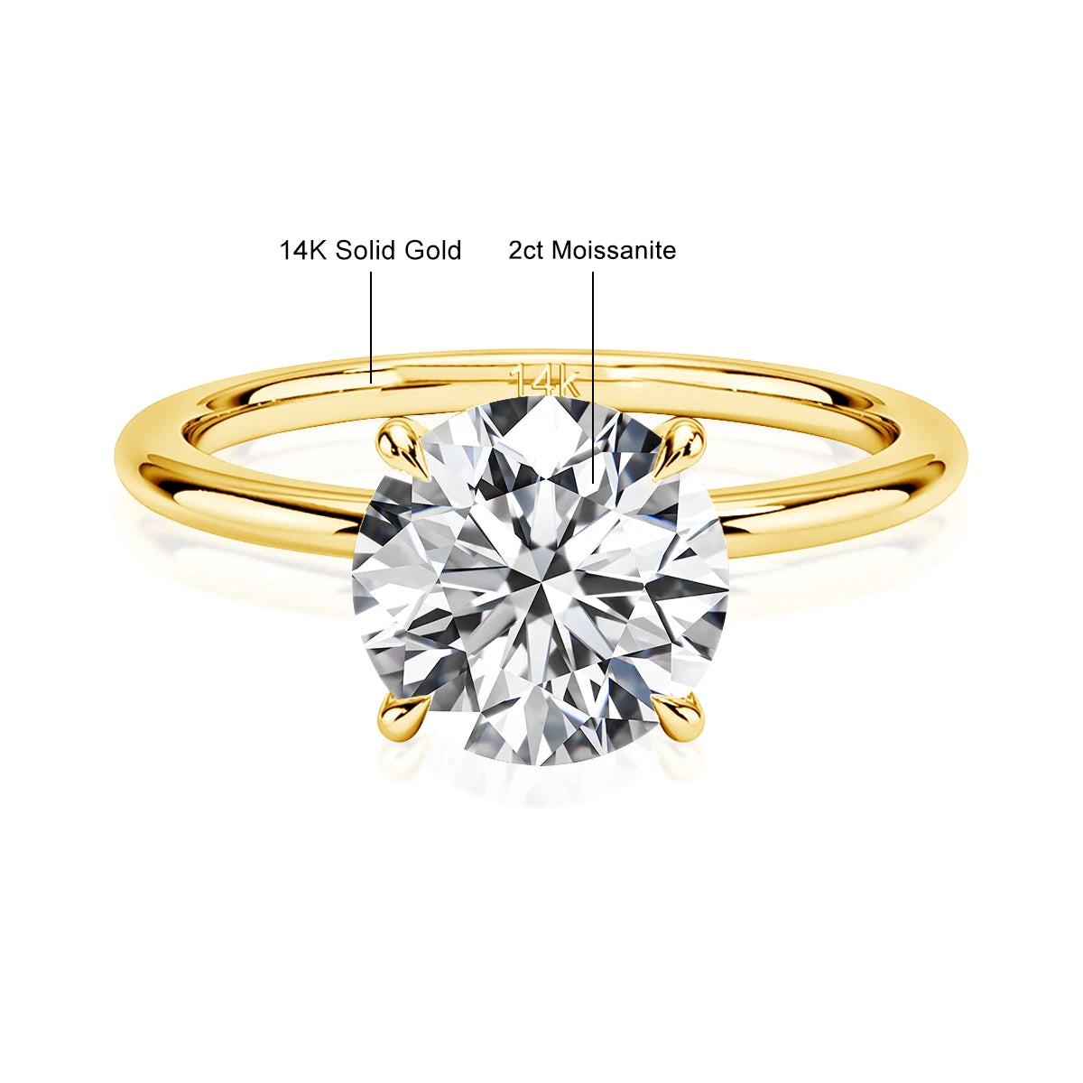 Szjinao 100% Real Gold 14k Gold Moissanite Ring Women Luxury Wedding AU585 K Gold Jewelry Promise Rings Clearance Sale Items Hot