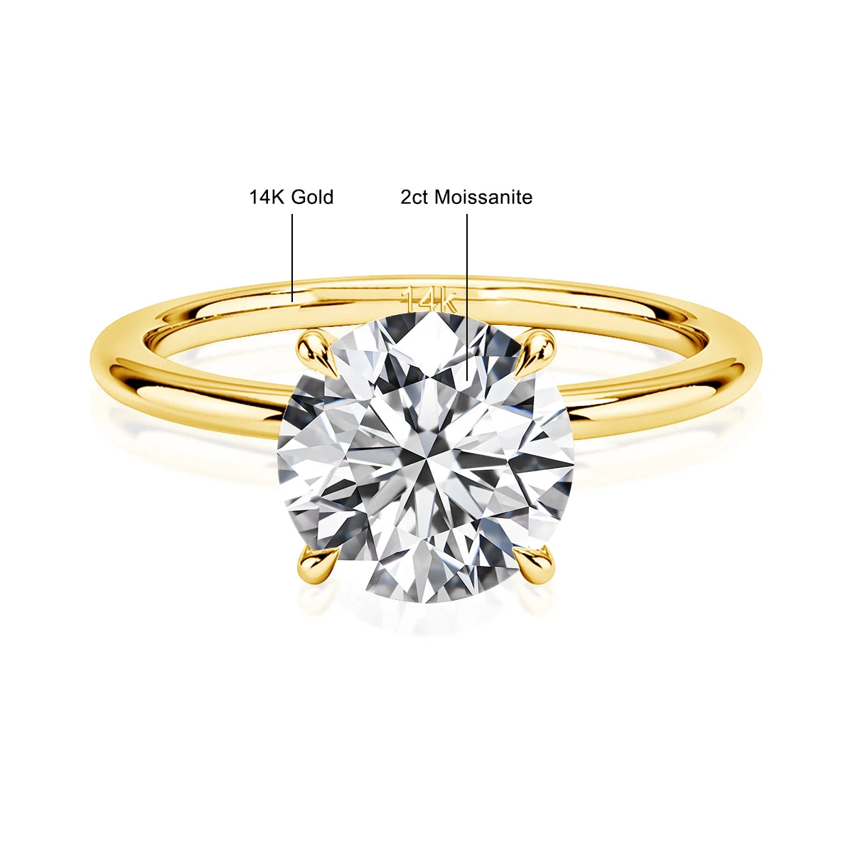 Szjinao 100% Real Gold 14k Gold Moissanite Ring Women Luxury Wedding AU585 K Gold Jewelry Promise Rings Clearance Sale Items Hot