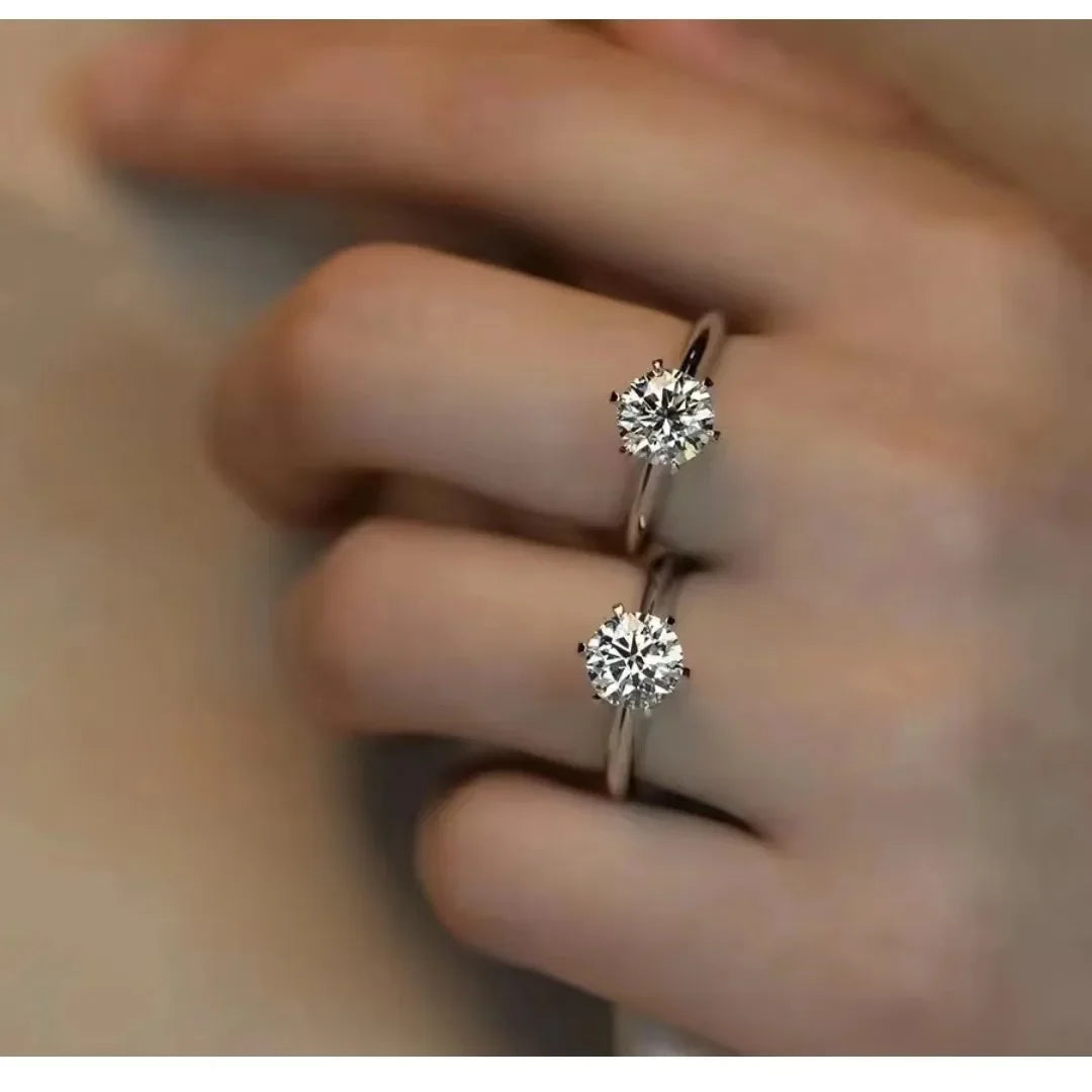 Solitaire Silver 1ct Moissanite