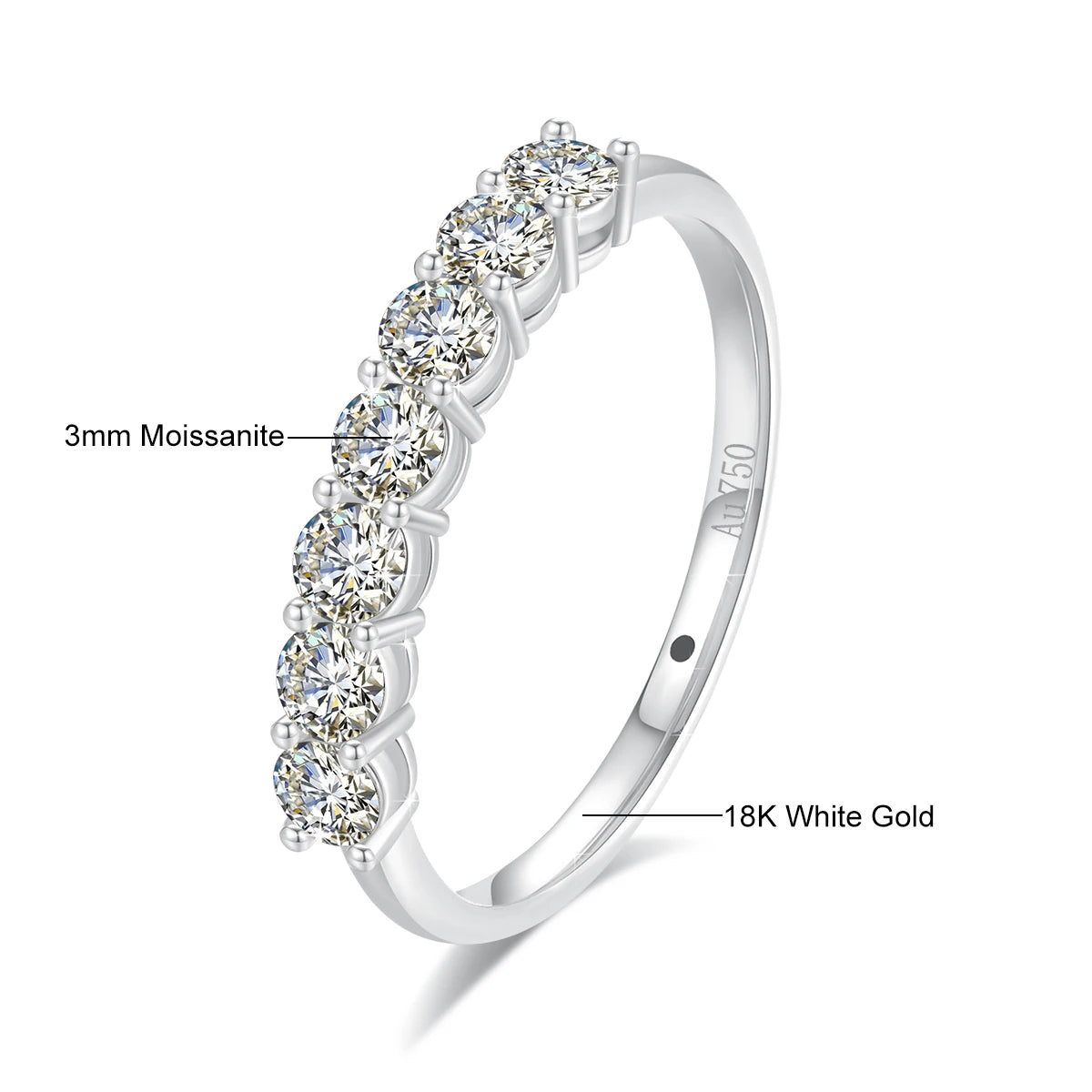 Szjinao 100% Pure K Gold Ring 18k Women 5 Stone Moissanite With Certificate Wedding Band Diamond Jewelry Female Gift Wholesale